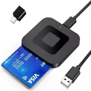 Aiyingmei CAC 스마트 카드 리더기 군용 USB DOD 군 ID/IC 유형 자동 인식 C 어댑터 Windows Linux/Unix