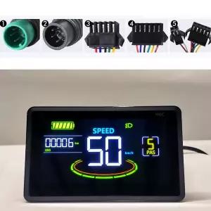 UART2 H6C 전기 자전거 LCD 자전거 속도계 디스플레이 24V-60V 연결 플러그 Ebike 스마트 산악