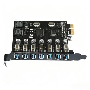 PCI-E to USB3.0 확장 카드 7포트 초고속 5Gbps 익스프레스 USB 허브 컨트롤러 어댑터 데스크탑 PC용 멀티