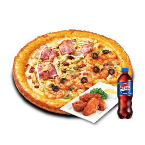 (미스터피자) 쉬림프골드M+핫윙4+콜라500ML