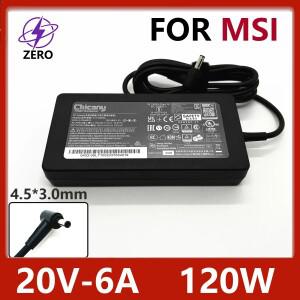 120W 20V 6A 4.5x3.0mm 노트북 충전기 전원 어댑터 (MSI GF63 GV15 Thin 10 11 12 MS-16R5 R6 R7 호환)