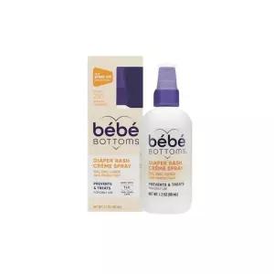 Bebe Bottoms Baby Diaper Rash Cream Spray, No-Rub Touch Free Application for Sensitive Skin 1.7oz