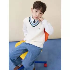[BEANPOLE KIDS] [Essential] 클래식 케이블 니트 베스트  아이보리 (BI6151UE10)