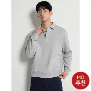[빈폴] [26SS 30%OFF] 솔리드 칼라넥 스웨트 셔츠 라이트 그레이 (BC6141C542)