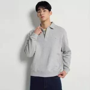 빈폴 [빈폴] [26SS 30%OFF][빈폴] [26SS 30%OFF][빈폴] 솔리드 칼라넥 스웨트 셔츠 - 라이트 그레이 (