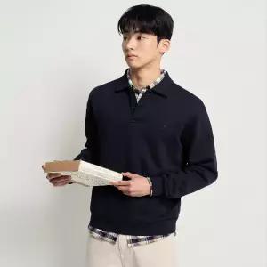 빈폴 멘 SS26솔리드 칼라넥 스웨트 셔츠 - 네이비 :BC6141C54R V6W9X2Y4 N4P9Q2R5