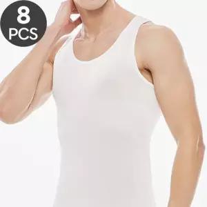제임스딘 남성 메리야스 런닝셔츠 면런닝 런닝구 흰런닝 민소매 나시 조끼 런닝 8매