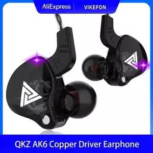 오리지널 QKZ AK6 인이어 이어폰 6 다이나믹 드라이버 유닛 헤드폰(마이크 포함) 스테레오 스포츠 HIFI