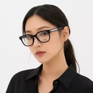 생로랑 안경테 SL 723J 001 스퀘어 뿔테 아시안핏 안경_157575
