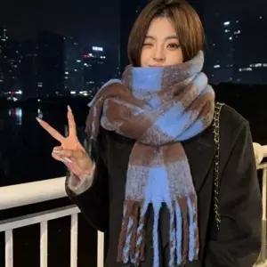 머플러 사각 외출 포근한 귀마개 여자 용품 목도리 소재 패턴 머플러 방한-WFQSFNR