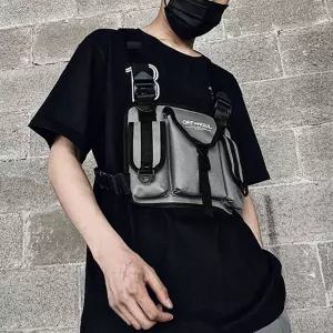 테크웨어 스포츠 체스트백 그레이 러닝 가슴 가방 조끼 앞으로 매는 오토바이 라이딩 아웃도어