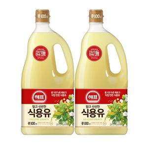 사조대림 해표 콩기름 1.8L×2개 맑고 신선한 식물성기름 식용류 튀김전용 대용량 제사준비