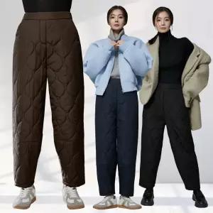 메시제이 퍼 퀼팅 패딩 팬츠 3종 빅사이즈 밴딩 고무줄 조거 배기 바지 겨울 여성 등하원룩