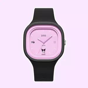 사각 손목시계 블랙퍼플 아동시계 아날로그시계 아동워치 캐릭터알람시계