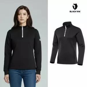 [백화점출고] 블랙야크 티셔츠 긴팔티 여성 에디션 블랙 폴라텍 약기모 신축성 하프 집 반집업업 기능성 긴