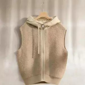 여성용 후드 스트링 퍼 베스트 캐주얼 뽀글이 디자인 (42612857)