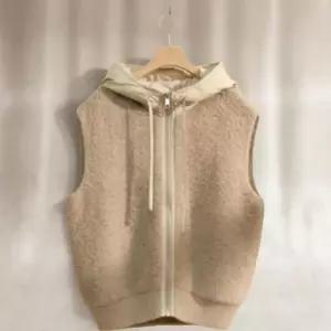 여성용 후드 스트링 퍼 베스트 캐주얼 뽀글이 디자인 (42612857)
