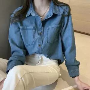 친절한탄씨 여성 빈티지 청남방 1P 루즈핏 봄가을 버튼 데님 셔츠 여자청셔츠 여성청셔츠
