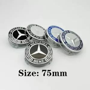 자동차휠캡 4개 75mm 자동차 휠 센터 로고 허브 캡 메르세데스 벤츠 호환 W204 W211 W205 W213 W203 C218 A