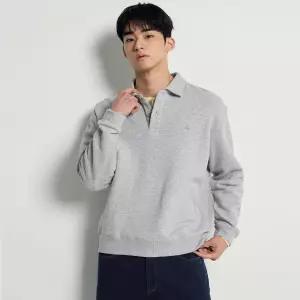 [백화점정품] 빈폴멘 솔리드 칼라넥 스웨트 셔츠 라이트 그레이 (BC6141C542)