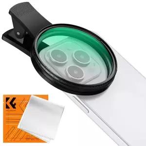 K&F CONCEPT 범용 나사식 클립형 스마트폰 카메라 렌즈 필터 키트 67mm