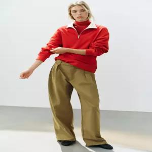 ZARA 플리츠 와이드 팬츠 - 올리브 5063/500/515