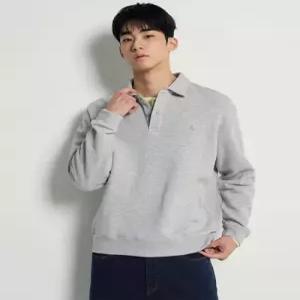 [국내정품] 빈폴 BEANPOLE 솔리드 칼라넥 스웨트 셔츠 라이트 그레이 BC6141C542