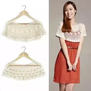 머플러 페이크 레이스 스카프 머플러 케이프 카라-WFQSFKS