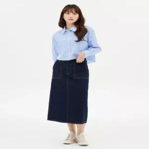 [국내정품] 탑텐 TOPTEN 여성) 데님 A라인 롱 스커트_MSE4RS2305 MSE4RS2305