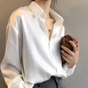 S모아 여성 3컬러 새틴 블라우스 긴팔 셔츠남방 샤틴셔츠