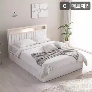 [삼익가구]히노 호텔식 편백나무 LED조명 빅수납 침대(매트제외-퀸)