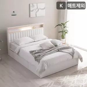 [삼익가구]히노 호텔식 편백나무 LED조명 빅수납 침대(매트제외-킹)