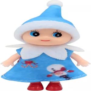 우레우퍼 타이니 베이비 엘프 인형 크리스마스 미니어처 장식 신생아 선물 성장 여자 및 남자 파란 드레스