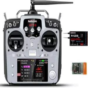 라디오링크 AT10II 12CH 2.4G RC 송수신기 R12DS 그레이 FPV 드론 쿼드 헬리콥터 자동차 및 보트용 전압