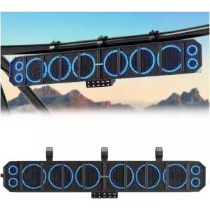 GoHawk 35인치 10스피커 UTV 사운드바 서브우퍼 포함 RGB ATV 800W 피크 파워 분리형 리모컨 포함오디오