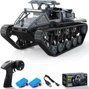 RACENT 1 16 RC 탱크 원격 조종 오프로드 트럭 4WD 크롤러 360 회전 드트 카 2개의 배터리 포함
