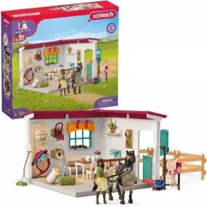 Schleich Horse Club - 85피스 태크룸 확장 놀이 세트 5세 이상 용 42591 말 피규어 여아용 승마 장난감
