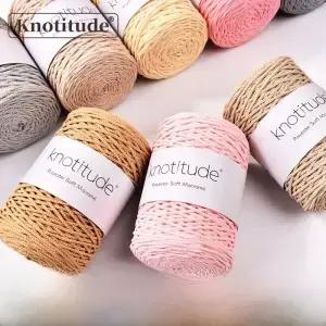 새로운 2mm 손뜨개 폴리에스터 속이 빈 로프 175m 250g DIY 실 연소 가능 훅백 가정용 섬유 재봉 도구 및