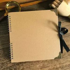 30 시트/책 DIY 핸드북 사진 앨범 보우 리본 더블 코일 스크랩북 장식 수동 노트