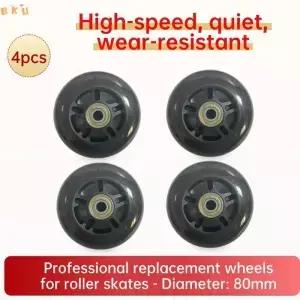 4PCS 인라인 스케이트 교체 바퀴 80mm 3.15인치 스쿠터 유모차 수하물 등에 적합