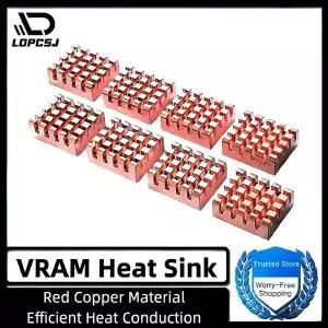 LDPCSJ 4/812-PCS VRAM 구리 히트싱크 13x12x5mm GPU 칩용 열전도 시트 냉각 VGA RAM 쿨러