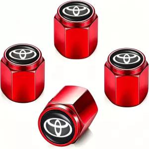 토요타 코롤라 RAV4 하이랜더용 타이어 밸브 스템 캡 커버 금속 자동차 휠용 에어 액세서리 4개 세트. 빨강