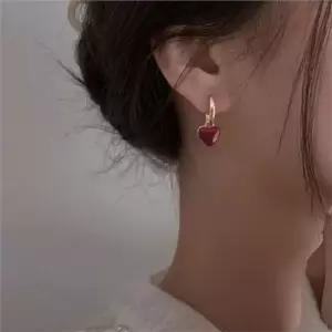 러블리 여성 귀걸이 하트 링 귀걸이 데일리 원터치 심플 선물용 여성귀걸이 여자링귀걸이