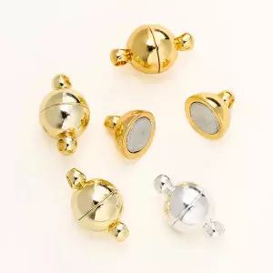 4/6 개/갑 8x14MM 14K/18K 골드 도금 황동 마그네틱 팔찌 걸쇠 비즈 수제 DIY 쥬얼리 액세서리 만들기