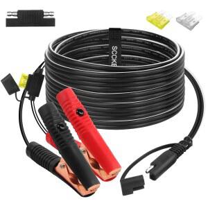 SCCKE 12FT 14AWG 배터리 악어 클립에서 SAE 커넥터로 연장 케이블 12V 퀵 릴리스 어댑터에서 클립으로 연결되는 디스커넥트 케이블