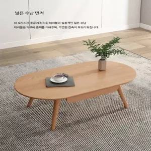 원목 좌식 커피테이블 거실 낮은 티테이블 서랍 수납형 자연스러운 나무 질감 빈티지 인테리어 서랍형