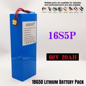 BMS가 있는 리튬 배터리 팩 바이크 오토바이 스쿠터 자전거 2000W 모터용 60V 20AH 16S5P