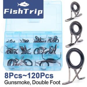 FishTrip 낚싯대 수리 키트 루어 서핑 잉어 민물 및 가벼운 바닷물용 이중 발 스핀/캐스트 가이드