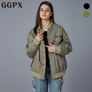 [롯데백화점]지지피엑스 레더 패치 양털 리버서블 항공 점퍼 (GOCJP010F)