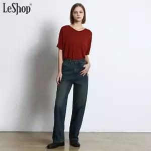 [르샵(LeShop)] 빈티지 워싱 스트레이트 와이드 데님 팬츠 (택가격 199000원)